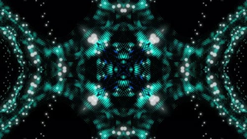 Abstract Symmetrical Glowing Particle Dots Digital Background Loop