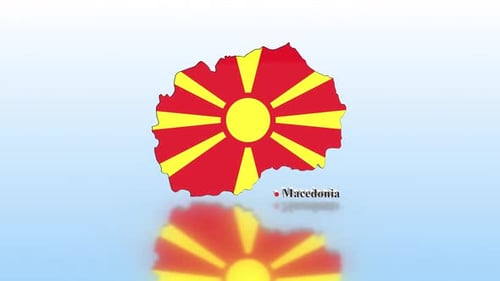 3D Animated Map of Macedonia with Flag and Location Pin