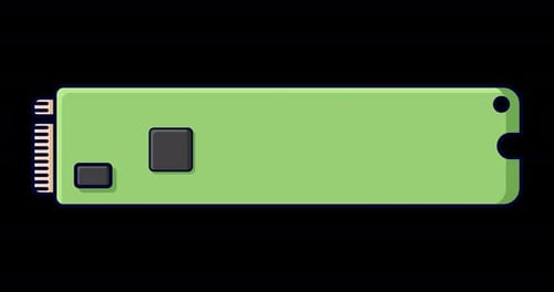 Solid state drive animation. Drive ssd storage animation. SSD M.2 illustration. Computer hardware
