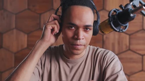 Young Adult Man Intensely Gaming with Controller