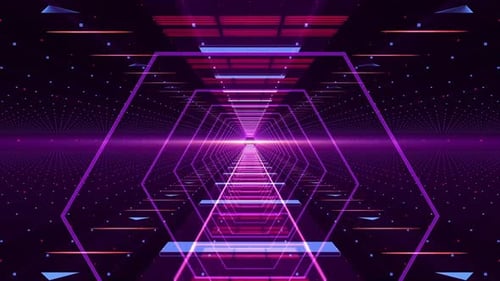 Enter the vibrant neon tunnel to a digital future landscape now
