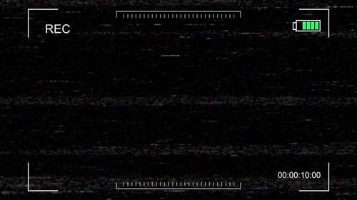 Écran d'enregistrement pour caméscope VHS rétro avec effet glitch et superposition statique