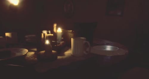 Warm Candle Light Reveals Title or Message