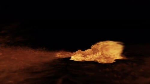 Fire Smoke VFX On Ground Explosion 4k Alpha V3