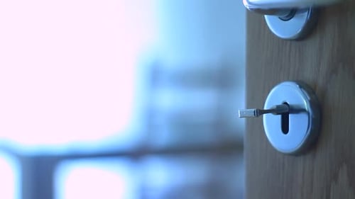 Key Inserted in the Keylock of Doors