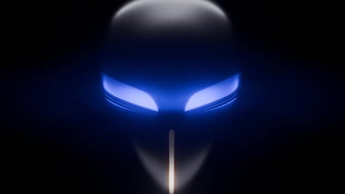 Futuristic Neon Alien Head Tech Logo Reveal