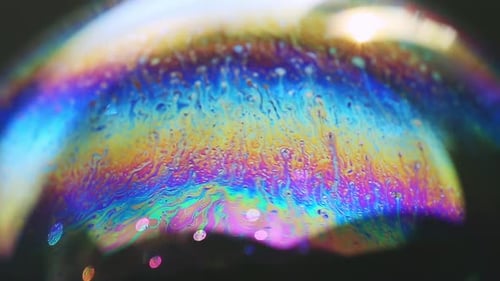 Abstract Rainbow Colors on the Surface of a Bubble