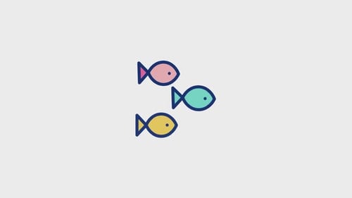 Flat Design Animated Fish Icon Pack