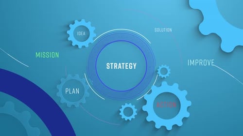 Flat Infographic Colorize Icons Background Strategy Tags Loopable Animation