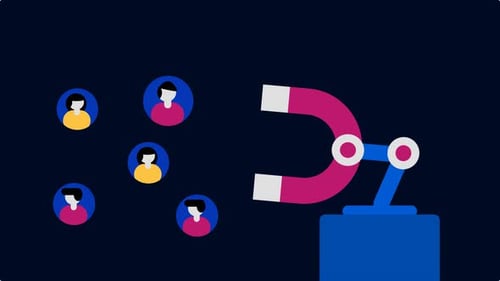 Animated Magnet Attracts People Icons for Business