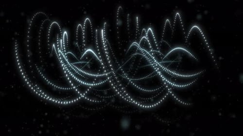 Abstract glowing light trails elegant curves dynamic energy flowing particles motion design cosmic s