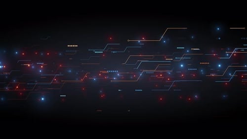 Quantum Information Field Business Corporate Technology Particles Tunnel Digital Background Loop