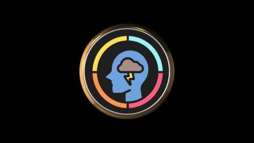3D Rotating Icon of Mental Stress and Health