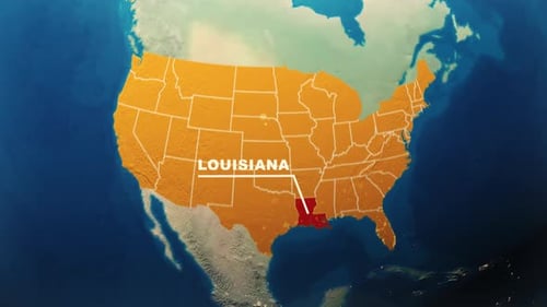 Global Map Zoom In Revealing United States State Location