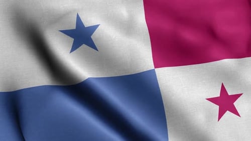 Panama Flag сlose Up