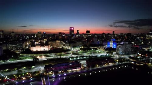 Sunset Buenos Aires Skyline at Buenos Aires in Argentina. Downtown Scene.