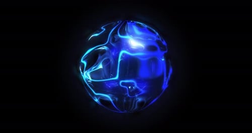 Dynamic Blue Plasma Energy Sphere Animated Background