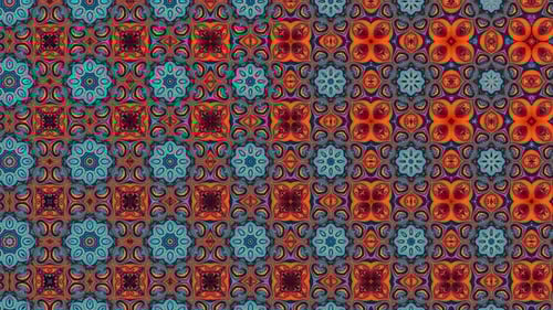 Vibrant Kaleidoscopic Ornamental Pattern Loop Background