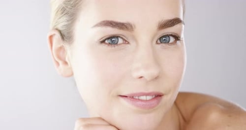 Close-up of Beautiful Woman Posing Gracefully