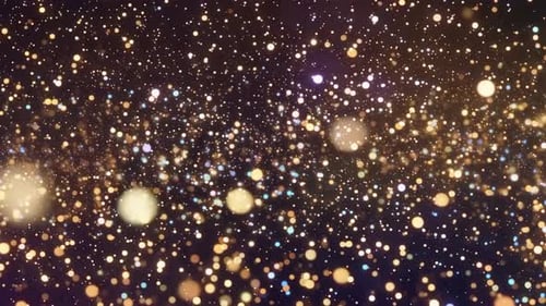 Magical Golden Glitter Bokeh Particles Motion Background