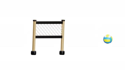 Animated Volleyball Net and Bouncing Ball