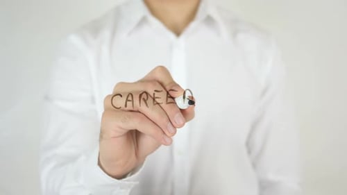 Writing Career With Marker On Clear Surface