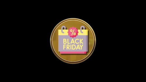 3D Black Friday Calendar Icon Rotating Loop