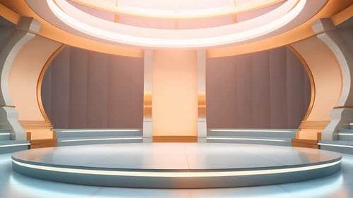Modern 3D Virtual Studio Stage for Corporate Presentations