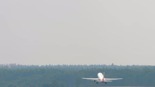 Airplane Taking Off on a Bright Day