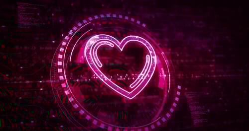 Digital Love Heart HUD Interface Futuristic Technology Concept Animation