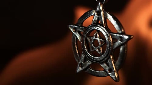 Pentagram Symbol And Fire Flames 3