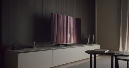 Modern Living Room with Television and Contemporary Design