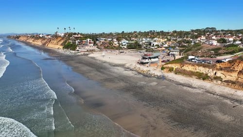Coastal Houses Perched on Cliff Above Beach, Nature Stock Footage ft. coastline & ocean - Envato
