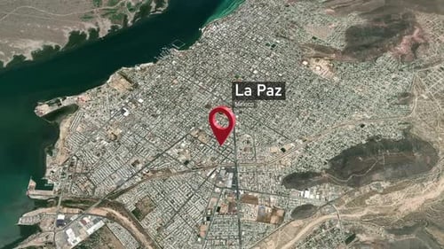La Paz City Zoom (Mexiko) vom Weltraum zur Erde