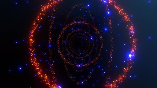 Red Orange And Blue Magical Shining Magical Corridor Background Vj Loop I 4K