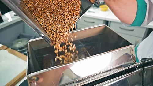 Le tri des grains par fractions fonctionne dans un laboratoire agricole