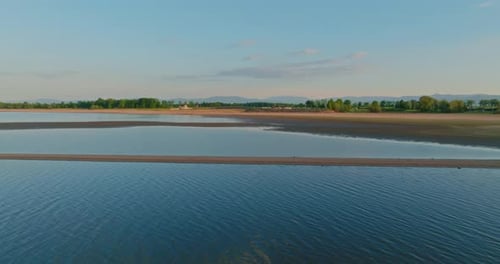 View of the Lake Drying Up During Drought