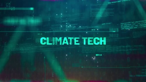 Futuristic Digital Climate Tech Title Reveal Animation