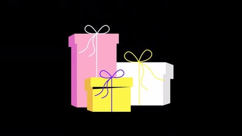 Animated Flat Design Online Shop, Payment, and Gift Icons