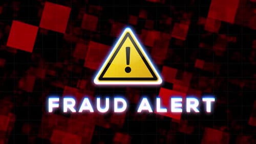 Fraud Alert Text Digital Glitch Background