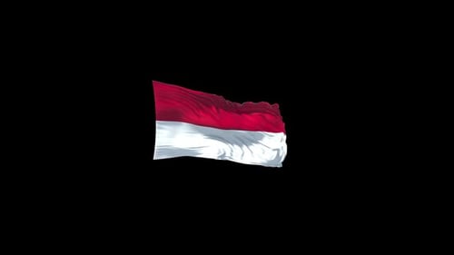 Waving Indonesian Flag Realistic Loop Animation