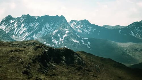 Panoramic View of Idyllic Mountain Scenery in the Alps