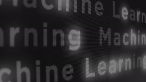 Animated Machine Learning Text Scrolling on Digital Display
