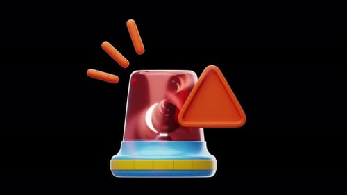 Red alert light flashing warning