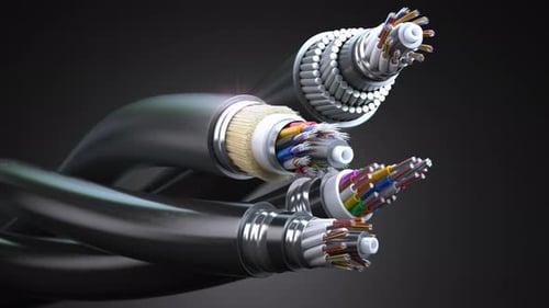 Detailed Cross-Section of Fiber Optic Cables Network Technology