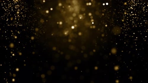 Elegant Golden Particles Falling Bokeh Background