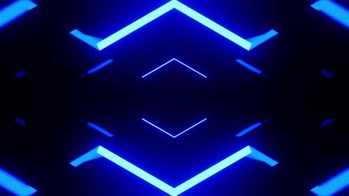 Blue Neon Arrow Tunnel Vj Loop Background Animation