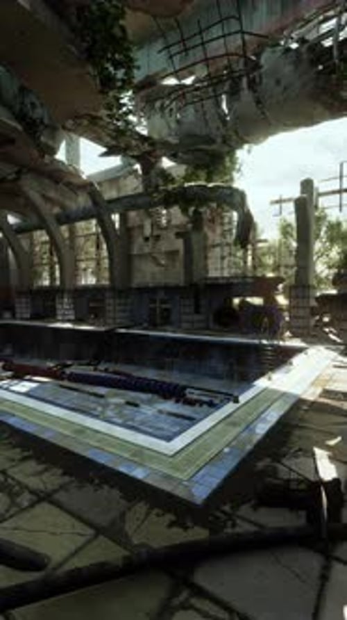 Derelict Swimming Pool in Abandoned Facility