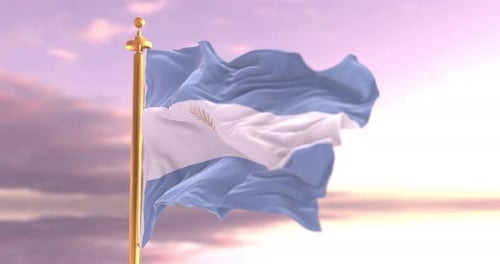 Argentina Flag Waving In The Wind – 4K Cinematic Animation