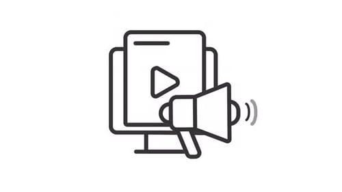 Outline Monitor and Megaphone Digital Marketing Icon